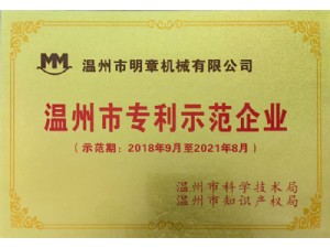 获2018-2021温州市专利示范企业